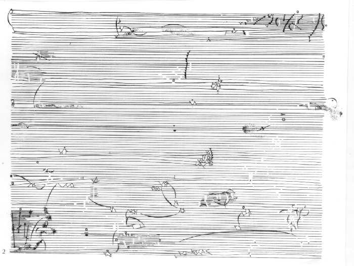 S. Bussotti (olasz zeneszerz s festmvsz) garfikus, vagy optikai notcija