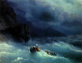 Aivazovsky: Vihar a Fekete tengeren, 1873 (Nagythat kp)
