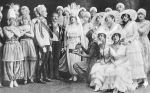 Leo Fall: Sztambul rózsája. Király Színház, 1917. Középen: Király Ernő (Achmed bej), Szirmai Imre (Kemál pasa), Kosáry Emmi (Kondzsa-Gül)