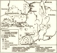 22. térkép. Honfoglaló magyar nemzetségek és királyi birtokok Erdélyben 1200-ig