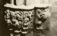 73. Baldachint készítő kőfaragó ábrázolása a kolozsvári Szent Mihály-templom szentélyében, 14. század utolsó harmada