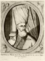 237. Kprl Mehmed nagyvezr 1660-ban. Jacob Toornvliet rajza, Johann Martin Lerch metszete