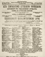 629. Brassai s Meltzl sszehasonlt irodalomtrtneti folyirata, 1882