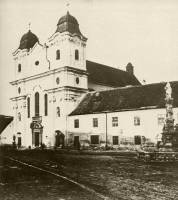 55. Jesuiten- und spter Piaristenkirche in Klausenburg, 1718–1724. Mariensule: 1744. Aufnahme von Ferenc Veress, 1860er Jahre
