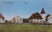 27. Das Gaswerk von Neumarkt. Die Gebude von Ede Thoroczkai Wigand und Kroly Ks auf einer Ansichtskarte, um 1911
