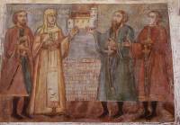6. Fondateurs de l’glise orthodoxe roumaine de Sztrigyszentgyrgy. D’après une inscription de 1743 (date où la fresque fut entièrement repeinte), l’glise avait t fonde en 1409