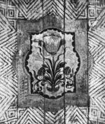 Templomi mennyezet tblja, virgkehelybl kiindul, tengelyes szimmetrij virgbokorral (Magyarkereke, v. Kolozs m., 1746) Bp. Nprajzi Mzeum
