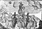 Ördögökkel táncoló boszorkányok a „boszorkányszombaton” Metszet Kömlei János: Szükséges segítő könyv c. munkájából (Pest, 1790)