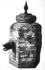 Szalmbl font mhkas, farkasfej rpnylssal (Baranya m., 19. sz. vge) Bp. Nprajzi Mzeum
