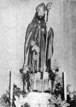 Szent Orbn festett faszobra egy szlhegyi kpolnban (Esztergom, Komrom m.)