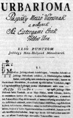 Pozsonypspki mezvros 1782 urbriumnak cmlapja