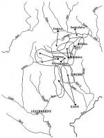 26. térkép. A vándor juhnyírók falvai és körzetük a keleti palóc népterületen
