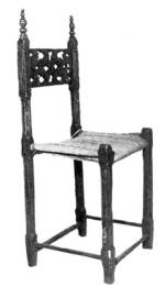 252. Szék, csuhéból kötött üléssel. Drávacsepely (Baranya megye), 1883 (Néprajzi Múzeum, Budapest, ltsz. 56.44.7)