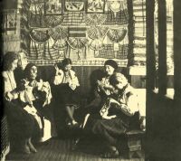 202. Women and girls embroidering