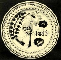 244. Dish decorated with the design of a bird, 1843