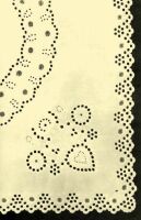 319. Embroidered coverlet, detail. Made by Mrs. M. G. Tth
