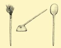 Fig. 143. Utensils used when placing the bread into the oven.