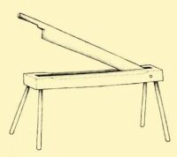 Fig. 150. Swingle made out of a single log for beating and for swingling fibres.