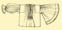 Abb. 163. Frauenhemd mit eingesetztem rmel, der eine ist offen, der andere gezogen.