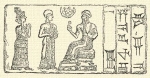 157. Chaldaeus pecsét-henger Bel isten alakjával.