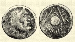 294. Az eraviscus nptrzs ezstpnze a biai leletbl. (M. N. Mzeum).
