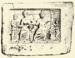 487. Isis s Serapis egy budai domborkpen az aquincumi muzeumban.