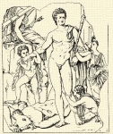 535. Theseus a Minotaurus legyzse utn. Pompejii falkp (Napoli, Mus. Naz.)