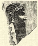 574. Assyriai elkel, relief (Nimrud).