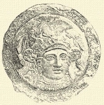 617. Athenét ábrázoló arany medallion (berlini múzeum).