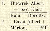 1. Thewrek Albert †, zv. Klra, 2. Kata, Dorottya, Baxai Albert †, Mrton, Pl, Baxay Barla – Albertnek testvre.