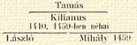 Tams, Kilianus 1440, 1459-ben nhai, Lszl, Mihly 1459