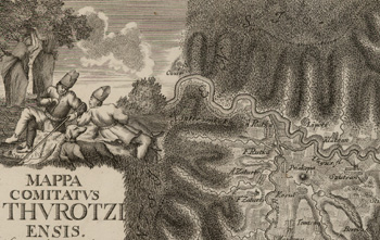Mapa Turčianskej stolice, medirytina, 1736