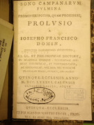 Domin József Ferenc: Dissertatio Sono campanarum fulmina promoveri polius, quam prohiberi, prolhesio habita