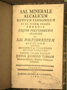 Torkos Justus János: Sal minerale alcalicum nativum Pannonicum