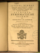  neves 18. századi numizmatikus könyvének címlapja:  (, 1799)
